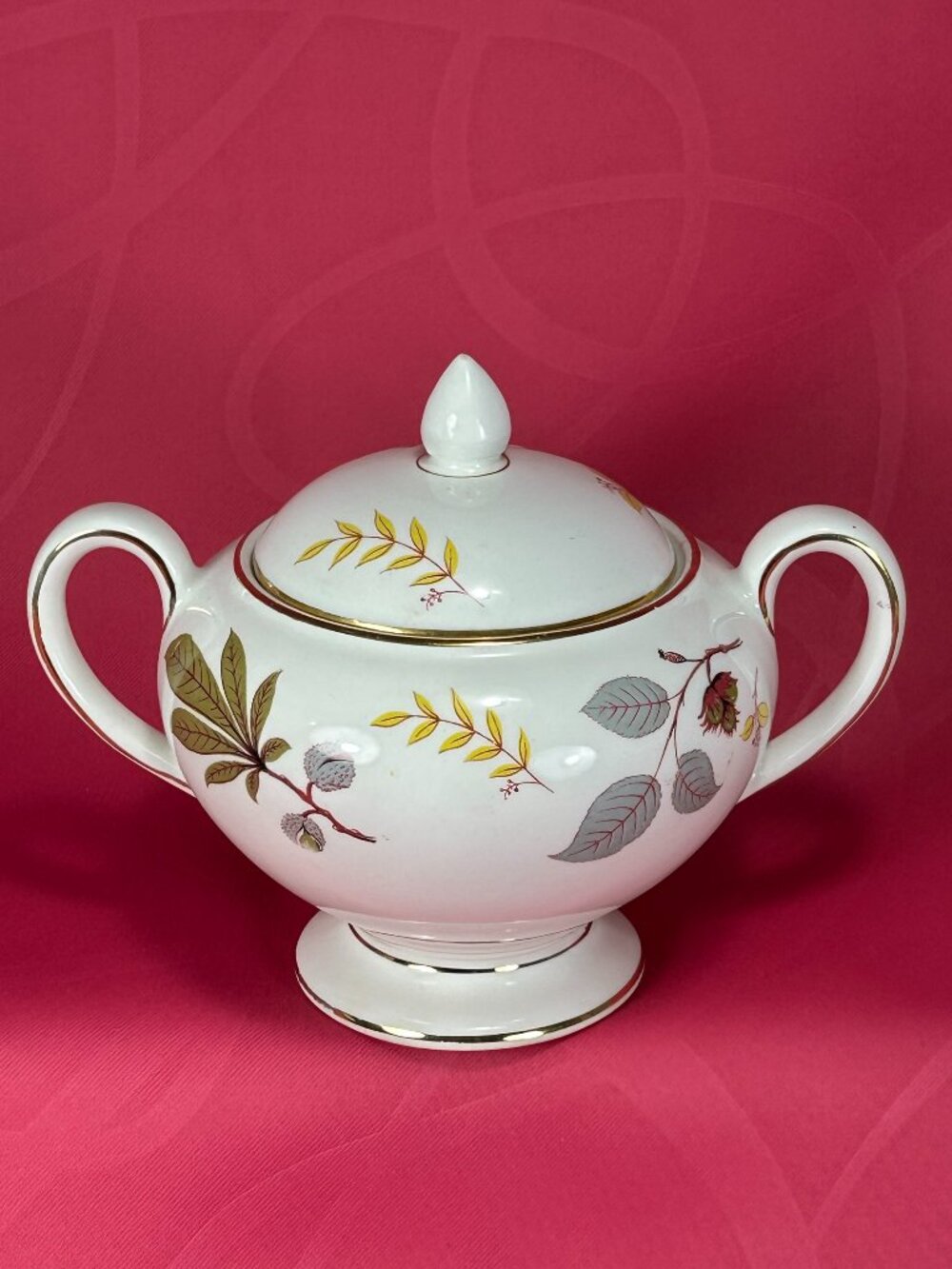 Myott's UK L355 Everglades colorful floral lidded sugar bowl